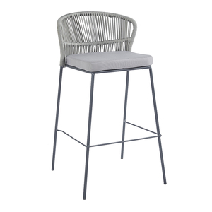 Chaise de bistrot moderne pour jardin, mobilier d'<span class=keywords><strong>extérieur</strong></span>, <span class=keywords><strong>tabourets</strong></span> de <span class=keywords><strong>bar</strong></span> en corde <span class=keywords><strong>avec</strong></span> dossier pour patio - Product Image 1