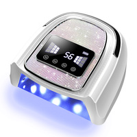 Lámpara de uñas LED UV inalámbrica de alta potencia con batería recargable, pantalla LED y pantalla de diamante para esmalte de gel.