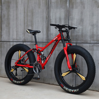 Vélo de montagne à suspension intégrale à prix avantageux, 26 pouces, 21 vitesses, double frein à disque, fourche à suspension intégrale, pneus gras 4.0, pour adultes