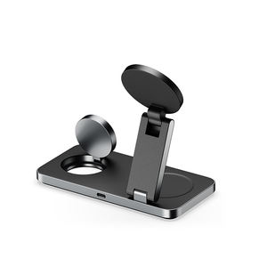 Chargeur de téléphone multifonctionnel, station de charge pour téléphone, chargeur sans fil magnétique pliable 15W 3 en 1, support de charge - Product Image 4