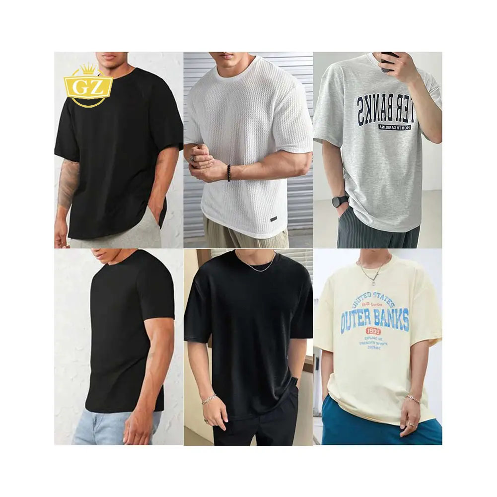 GZ थोक सबसे लोकप्रिय परिधान शेयर, अच्छी गुणवत्ता मिश्रित कपड़े शेयर बहुत पुरुषों टी शर्ट