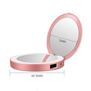 Miroir de maquillage portable avec ceinture de charge, lumière LED, miroir double face pliable, miroir cosmétique LED - Product Image 4