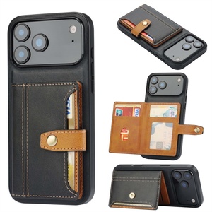 เคสหนังใส่บัตรสำหรับ iPhone 17 Pro Max เคสหนังแบบกระเป๋าสตางค์สำหรับ iPhone 17  3 ชั้น - Product Image 5
