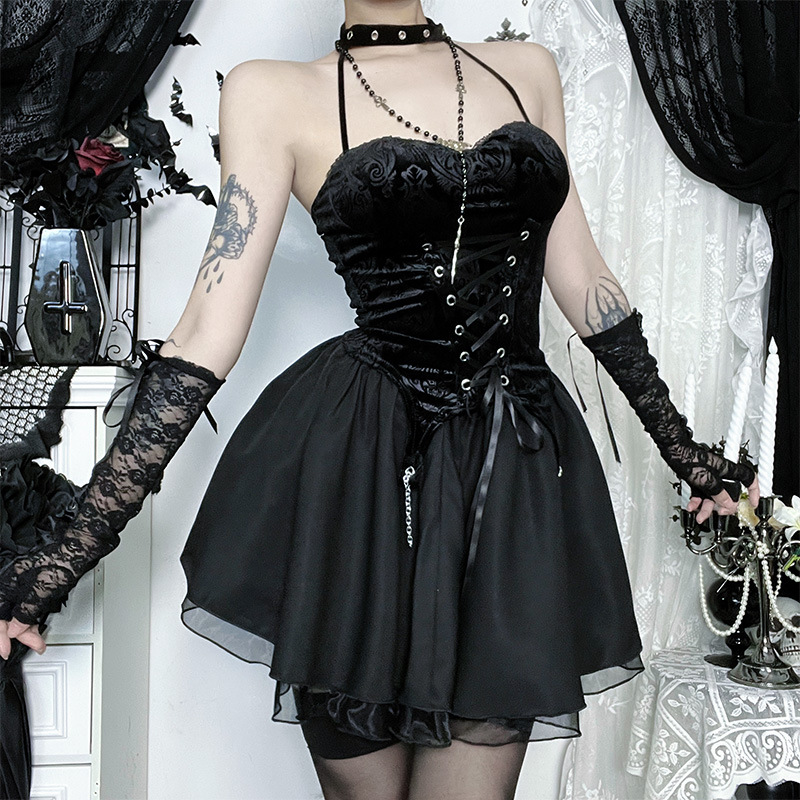 lingerie vermelho sexy Gothic Crop Top
