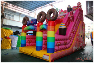 Combo de toboggan gonflable sec pour enfants |   Château gonflable commercial en PVC avec toboggan |   Château gonflable de jeu extérieur - Product Image 2