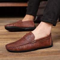 Mocassins Homme Tendance 2026 Nouvelle Collection Décontractés en Daim de Vache Respirants à Enfiler Style Preppy Semelles Souples pour la Conduite