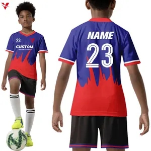 Custom Printing Boys Football Training Jersey Children'S Football Shirts Boys Quick Dry Soccer Wear Uniform Sets For Kids WKZ23