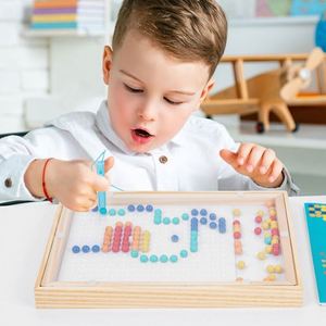 Montessori Toy Magnet Doodle <b>Extra</b> <b>Large</b> Wooden Dot Art Magnetic Drawing Board for Kids - Product Image 2