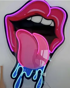 Drop Shipping 24inch Lips led neon sign Neon Light Advertising Custom LED Neon Sign