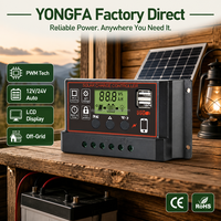 SuoRui PWM Solar-Laderegler 12V/24V LCD-Display Dual USB 10-30A 1500W Max PV-Leistung für Solarpanel-Systeme