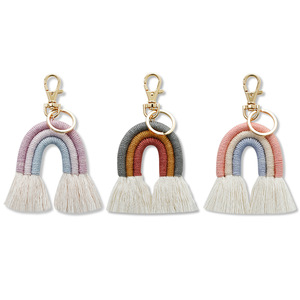 <span class=keywords><strong>Porte</strong></span>-clés en macramé arc-en-ciel en peluche pour femmes, <span class=keywords><strong>porte</strong></span>-clés bohème fait à la main, <span class=keywords><strong>porte</strong></span>-clés en macramé arc-en-ciel, breloque pour sac, <span class=keywords><strong>porte</strong></span>-clés féminins - Product Image 1