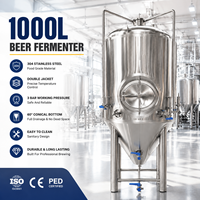 Fermenteur à bière commercial en acier inoxydable de 1000 L pour microbrasserie et production de bière artisanale