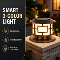 Lampes solaires à LED pour poteaux extérieurs en aluminium, adaptées aux poteaux en pierre et en bois, lampes à poteaux étanches