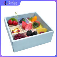 Boîte de chocolat à neuf grilles avec revêtement UV en carton personnalisé Poignée de cadeau de truffe Emballage de boîte de chocolat Boîte cadeau de luxe
