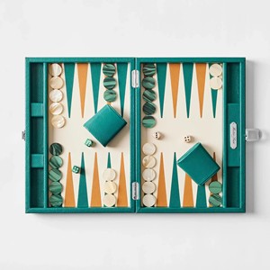 412x267mm Luxury Tournament <strong>Backgammon</strong> Set Table Top <strong>Backgammon</strong> Kit Handmade PU Leather <strong>Board</strong> - Product Image 1