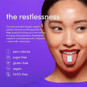 OEM/ODM sonno strisce orali camomilla lavanda sapore 5mg di melatonina, L-teanina vitamina B6 botaniche strisce di pellicola orale - Product Image 4