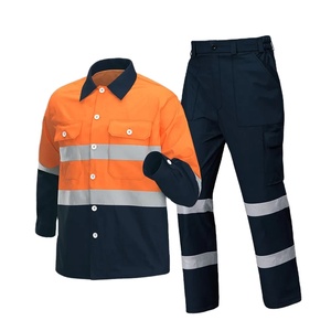 Verano Hi Vis uniforme de trabajo tiras reflectantes hombres 100% ropa de trabajo de algodón con cinta reflectante - Product Image 1