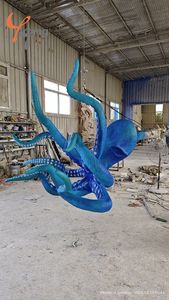 Su misura in fibra di vetro in resina di vetro a parete scultura di polpo a grandezza naturale <span class=keywords><strong>animale</strong></span> marino astratto per uso interno modello modello - Product Image 3
