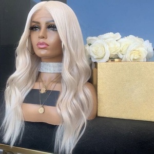 Biondo Platino # Parrucca 60 Full Lace Front HD in Capelli Umani Vergini Peruviani Remy, 36 Pollici, Cuticole Allineate, Trasparente, Stile Francese - Product Image 1