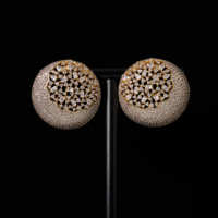 001667 à la mode haut de gamme plein Zircon cubique rond en forme de boucles d'oreilles pour les femmes de luxe mode zircone bijoux accessoires