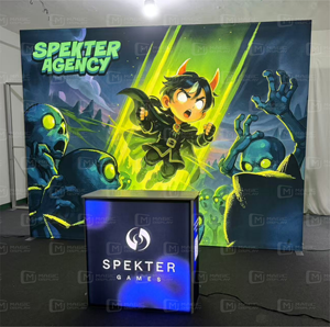 Op maat gemaakte gevelstand beursstand reclamestand dubbelzijdige led reclame segment lichtbak textielwand - Product Image 2