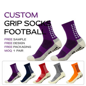 Vente chaude Personnalisé Mi-Mollet Grip Football Chaussettes Antidérapant pour Football Formation Matchs quantité minimale de commande 1 Paire Avec Conception Gratuite Emballage - Product Image 1