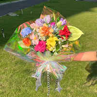 Papier d'emballage pour bouquet luxueux irisé, couleur unie scintillante, imperméable, papier d'emballage floral, papier cadeau, fournitures pour fleuristes