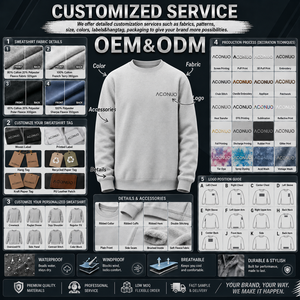 Felpa <span class=keywords><strong>Senza</strong></span> <span class=keywords><strong>Cappuccio</strong></span> da Uomo, Stile Streetwear, Personalizzabile, di Alta Qualità, Resistente, Pesante, Vestibilità Ampia e Comoda, Vendita all'Ingrosso dalla Fabbrica - Product Image 4