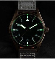 Reloj de Pulsera Automático Mark16 con Caja de Bronce Estañado, Superluminoso, Resistente al Agua hasta 200 m, Estilo Piloto de la Fuerza Aérea