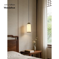 Lámpara Colgante de Cobre Estilo Dinastía Song con Pantalla de Vidrio, Luz LED de Inspiración China Moderna y Vintage para Dormitorios y Barra de Bar