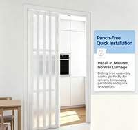 Porte de séparation moderne en PVC pour cuisine, installation sans perçage, porte coulissante pliante, séparateur de pièce temporaire