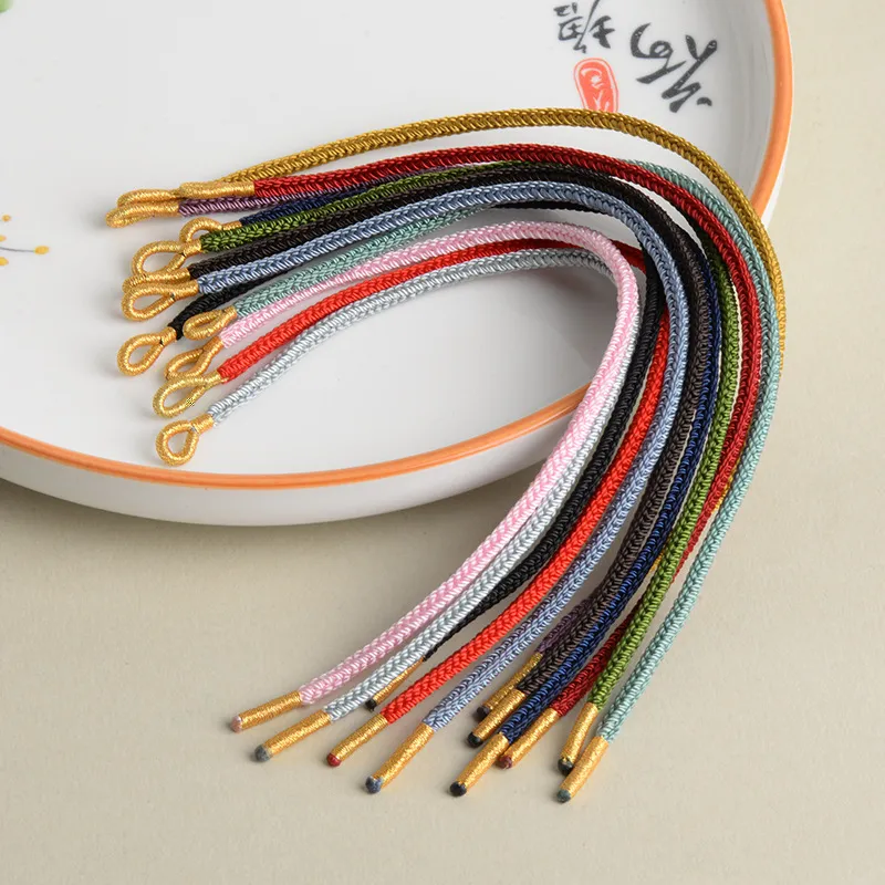 2024 новый дизайн различных цветов плетеный Золотой Шелковый веревочный браслет 3 мм Плетеный Незаконченный базовый браслет для изготовления ювелирных изделий
