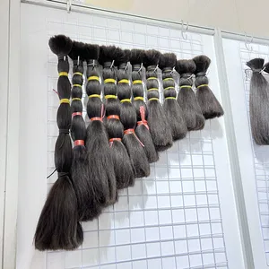 Прямая Продажа с фабрики, 100% натуральные человеческие волосы Remy, толстые волосы, ручная завязка, двойные пучки необработанных индийских волос