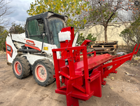 Procesador de Leña Hidráulico de 30T, Cortador y Rajador de Madera con Accesorio para Minicargadora