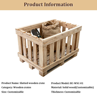 Caisse en bois rectangulaire de taille personnalisée, OEM ODM, fumigée, certifiée IPPC, pour le transport logistique et l'exportation