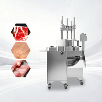 Machine à trancher la viande fraîche semi-automatique rotative, équipement industriel de découpe de viande, moteur en acier inoxydable 304 pour la transformation de la viande