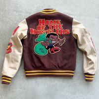 Veste de baseball personnalisée OEM/ODM pour homme, en laine et cuir, avec patch brodé, logo personnalisé, streetwear