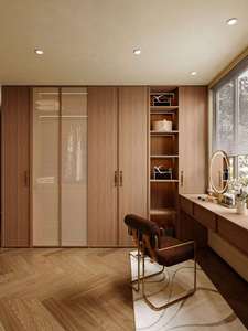 Guardarropa de princesa moderno, juego de muebles de dormitorio de madera, armario de aluminio de madera personalizado, armario para caminar, almacenamiento de escritorio, ropa de gimnasio - Product Image 4