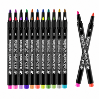 Marqueur textile OEM 24 couleurs, stylo à peinture multicolore, encre à base d'eau, idéal pour les meilleurs marqueurs textiles pour la création de t-shirts