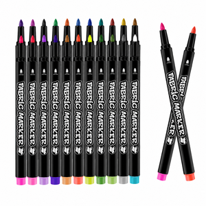 Marqueur textile OEM 24 couleurs, stylo à peinture multicolore, <span class=keywords><strong>encre</strong></span> à base d'eau, idéal <span class=keywords><strong>pour</strong></span> les meilleurs marqueurs textiles <span class=keywords><strong>pour</strong></span> la création de t-shirts - Product Image 1