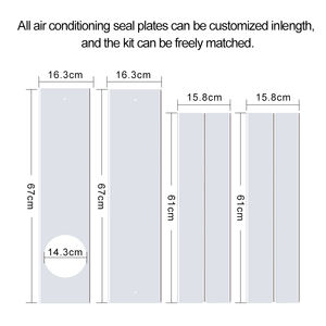 Kit de joint de fenêtre pour climatiseur portable universel réglable en PVC à <span class=keywords><strong>bouche</strong></span> ronde 26,37-86,6 POUCES 4 PIÈCES - Product Image 3