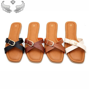 Estate alla moda nuovo tipo <span class=keywords><strong>di</strong></span> <span class=keywords><strong>pantofole</strong></span> da donna più vendute ogni giorno a punta aperta a punta quadrata - Product Image 1