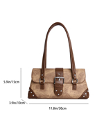 Haute qualité Vintage mode PU cuir sac à bandoulière fille épicée Y2K deux sangles à la mode sac de selle rétro sac à main
