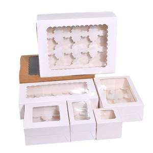 激安セール！迅速発送！1/<span class=keywords><strong>2</strong></span>/4/6/12穴 カップケーキボックス デザートケーキ 持ち帰り用紙箱 包装 - Product Image 4