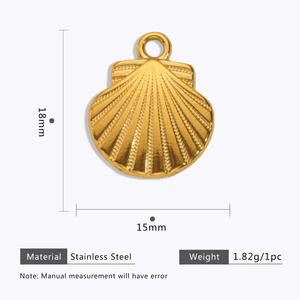 HB565 En gros Breloques en acier inoxydable Série Or 18K, motifs Poisson de mer, Soleil océanique, Hippocampe, Accessoires de bijouterie élégants et tendance - Product Image 6