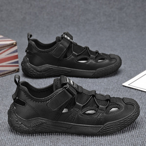 El fabricante suministra sandalias de cuero transpirables para deportes al aire libre, informales, de gran tamaño y con logotipo personalizado, sandalias para hombre. - Product Image 4