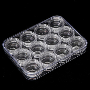 Boîte de rangement ronde à 12 compartiments pour bijoux et perles, organisateur en plastique transparent, conteneur pour salon de manucure, nail art, étui à outils - Product Image 1