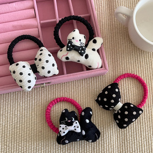 Lindo lazo para el cabello con diseño de gato y lunares, banda para el cabello con muñeca 3D, accesorio para el cabello. - Product Image 2