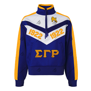 Sudadera con capucha de forro polar con cremallera corta para hermandades y fraternidades, con diseño bordado de letras griegas de alta calidad, Gamma Sigma Rho - Product Image 2