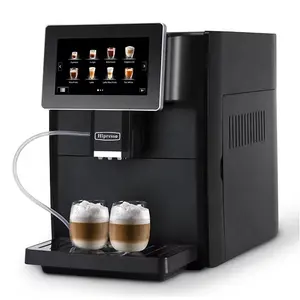 7英寸大型高清薄膜晶体管显示器酿造美国卡布奇诺拿铁咖啡超级自动咖啡机带牛奶起泡器
